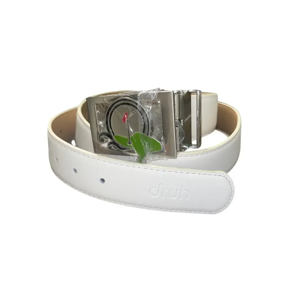 NWOT DRUH GENUINE LEATHER BELT GOLFER GREEN BUCKLE BELT